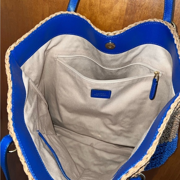 Lauren Ralph Lauren Crochet Straw Tote Bag like new - Picture 6 of 6